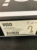 VIGO VG02008MGK1 17" H Gramercy Single-Handle with Pull-Down Sprayer Kitchen Faucet with Deck Plate in Matte Gold