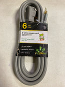 GoGreen Power GG-27006 6' 3 Wire Range Cord, 50 Amp