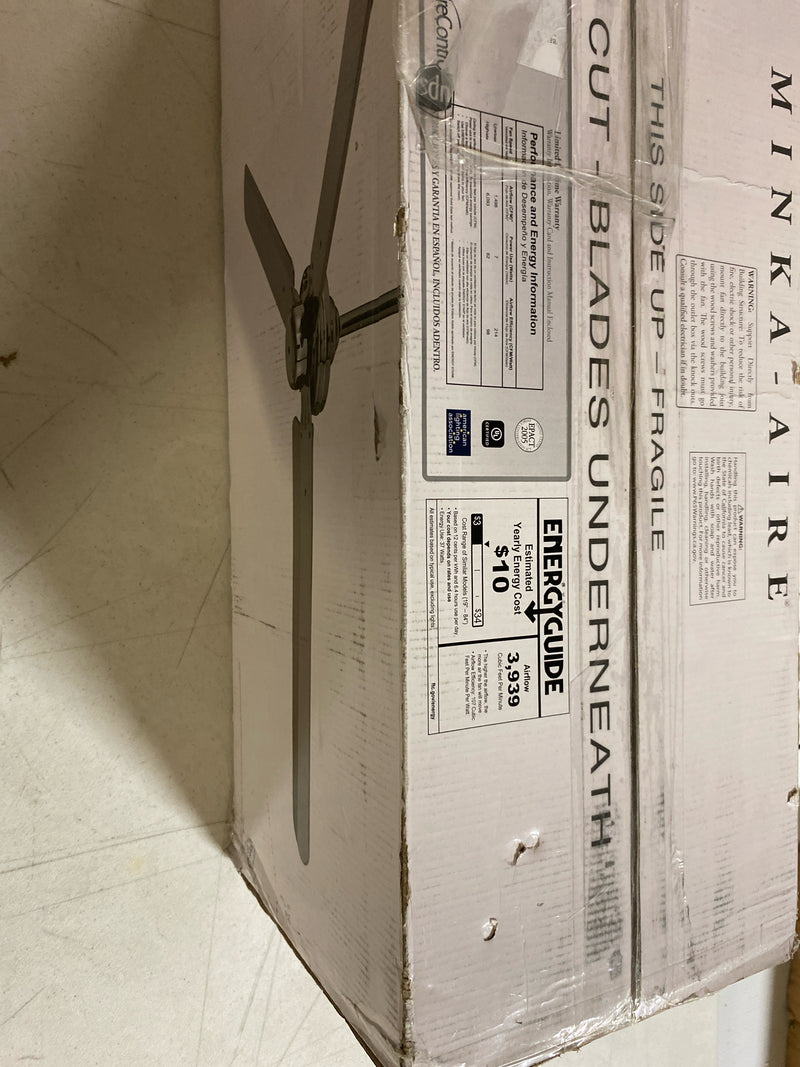 MinkaAire F729-GM Steal 54" 3 Blade Indoor Ceiling Fan with Wall Control Included - Gun Metal