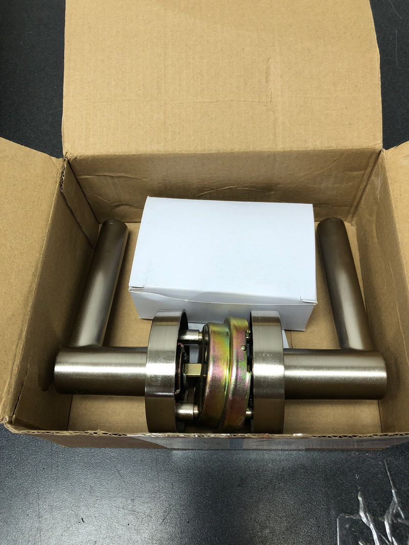 Miseno MLK3012SN Elkton Round Rod Privacy Door Lever Set - Satin Nickel