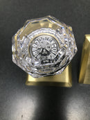 Baldwin FDCRYTSR044 Crystal Non-Turning Two-Sided Dummy Door Knob Set with Square Rose - Satin Brass