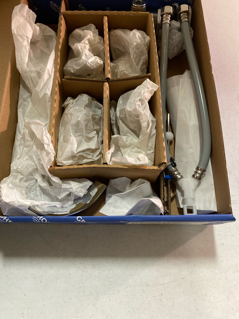 Grohe 20597000 Defined 1.2 GPM Widespread Bathroom Faucet with Pop-Up Drain Assembly, SilkMove and EcoJoy Technologies - Starlight Chrome