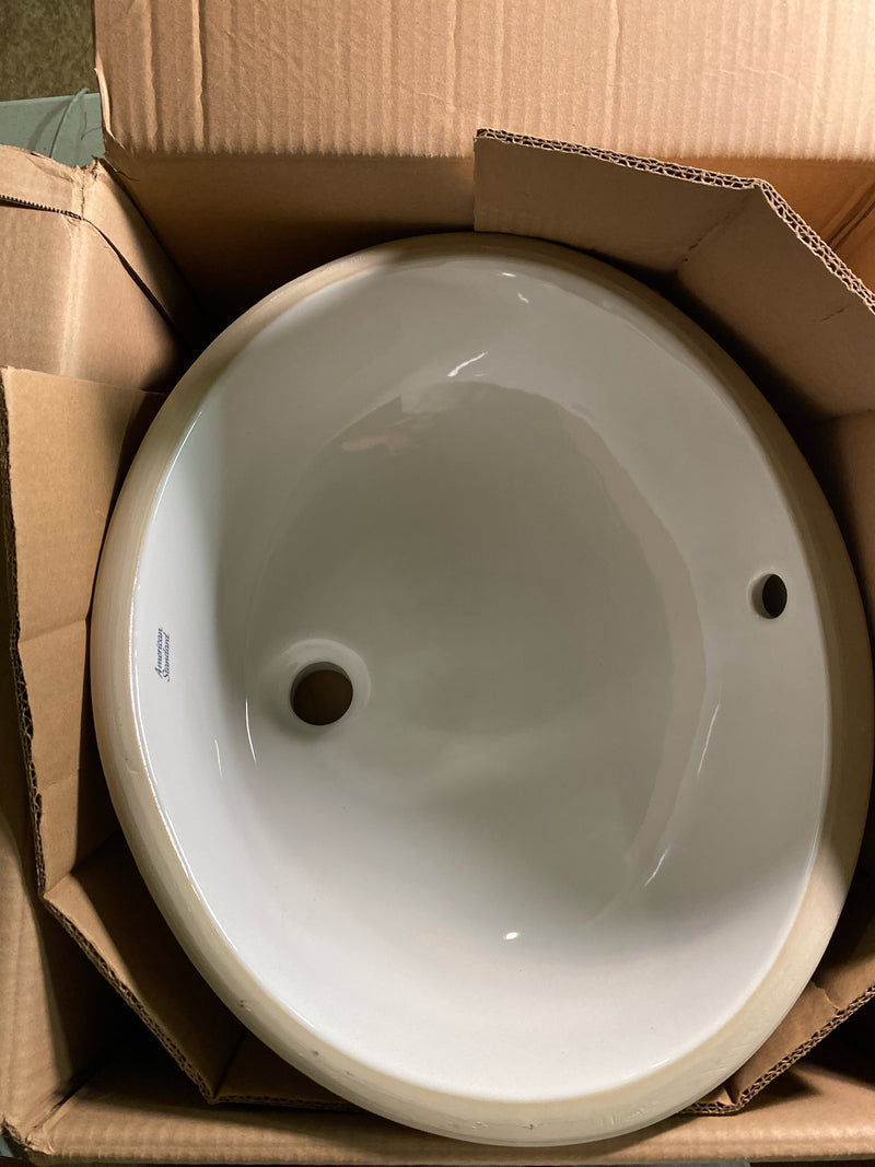 American standard 0496300.020 Ovalyn Front Overflow Undercounter Bathroom Sink with Glazed Underside in White