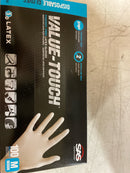 SAS Safety 6592-20 Value-Touch Powder-Free Disposable Latex 5 Mil Gloves, Medium, 100 Gloves by Weight