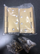 Emtek 92015US4 4.5" x 4.5" Square Corner Plain Bearing Mortise Hinge - Pair - Satin Brass