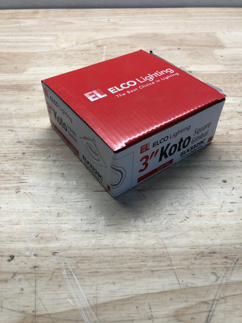 Elco ELK3329C The Koto System 3" Adjustable Square Reflector Trim - Chrome / White