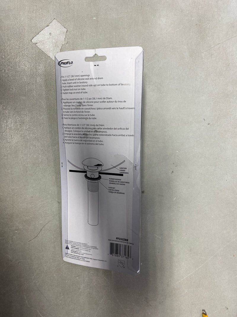 PROFLO PF332BN 1-1/2" Pop-Up Drain Assembly - Brushed Nickel