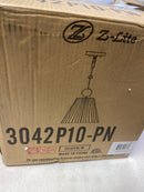 Filament design 3042P10-PN Alaric 100-Watt 1-Light Polished Nickel Pendant-Light with White Glass shade, no bulbs included