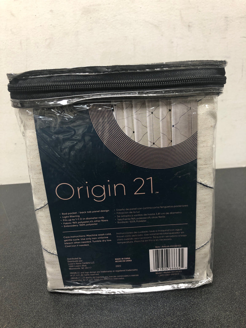 Origin 21 84-in Navy Light Filtering Back Tab Single Curtain Panel