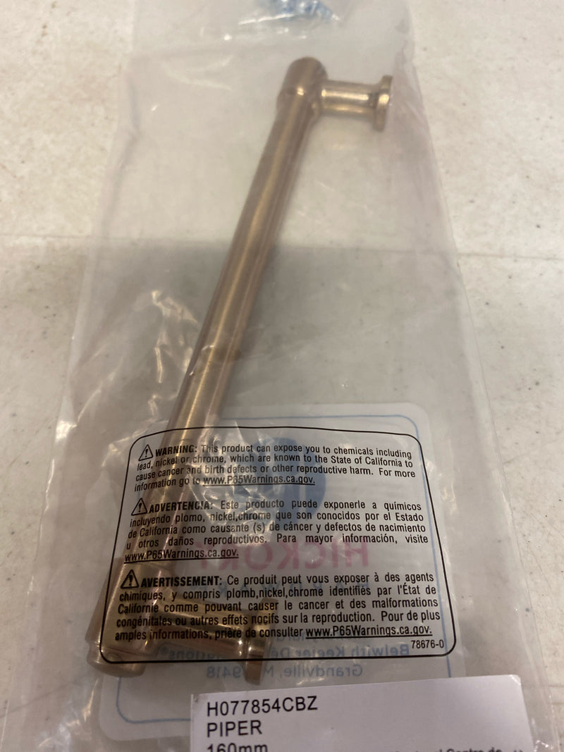 Hickory Hardware 1 Pack Solid Core Kitchen Cabinet Pulls, Luxury Cabinet Handles, Hardware for Doors & Dresser Drawers, 6-5/16 Inch (160mm) Hole Center, Champagne Bronze, Piper Collection