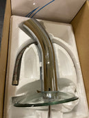 Novatto GF-001CH-C Falls Single Hole Single-Handle Bathroom Faucet with Clear Glass Disc in Chrome