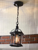 Hampton bay 4183 RT Wickford 1-Light Weathered Bronze Hardwired Outdoor Pendant with Clear Beveled Glass