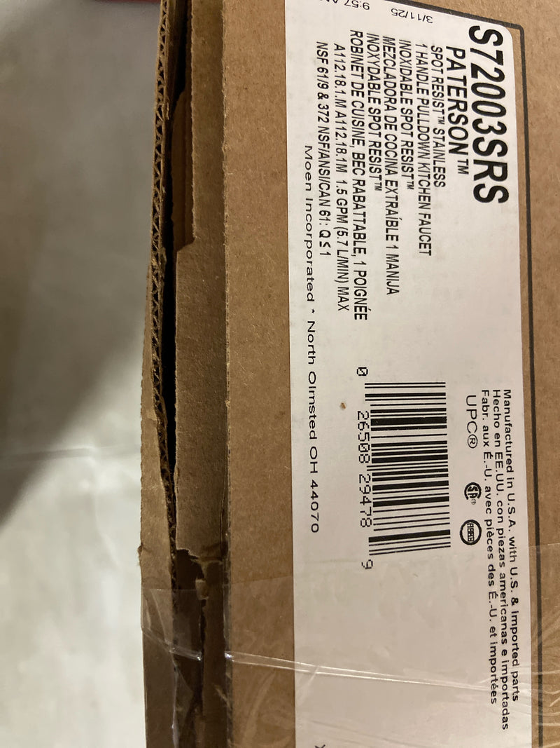 Moen S72003SRS Paterson One-Handle Pull-down Kitchen Faucet with Power Boost, Includes Interchangeable Handle, Spot Resist Stainless