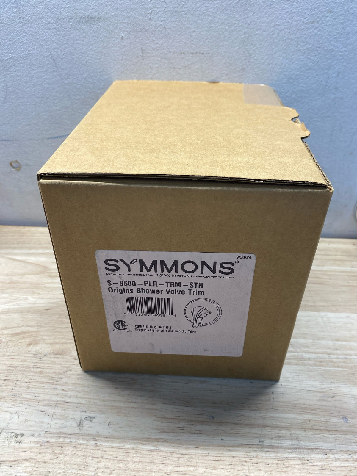 Symmons S-9600-PLR-TRM-STN Origins Pressure Balanced Valve Trim Only with Single Lever Handle and Volume Control - Less Rough In - Satin Nickel