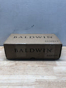 Baldwin FDSQUCSR044 Square Non-Turning Two-Sided Through-Door Dummy Door Lever Set with Square Rosette from the Reserve Collection - Satin Brass