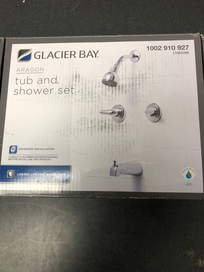 Glacier bay HD833X-0001 Aragon Double Handle 1-Spray Tub and Shower Faucet 1.8 GPM in Chrome (Valve Included)