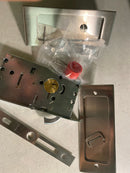 Emtek 2115US15 7-1/4" Height Privacy Pocket Door Mortise Lock from the Modern Rectangular Collection - Satin Nickel