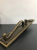 Signature Hardware 441370 Griggs Right Handed Solid Bronze Full Plate Keyed Entry Single Cylinder Door Handleset with Interior Lever and 2-3/4" Backset - Antique Pewter