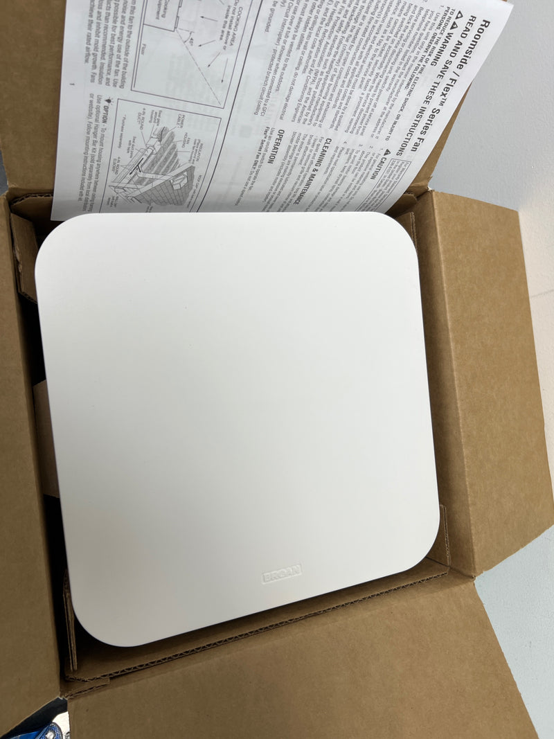 Broan AE80K 80 CFM 0.8 Sone Ceiling or Wall Mounted ENERGY STAR Certified Exhaust Fan with CleanCover Grille - White