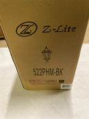 Unbranded 522PHM-BK Wakefield 22 in. 1-Light Black Aluminum Hardwired Outdoor Weather Resistant Post Light Round Fitter w/No Bulb Included