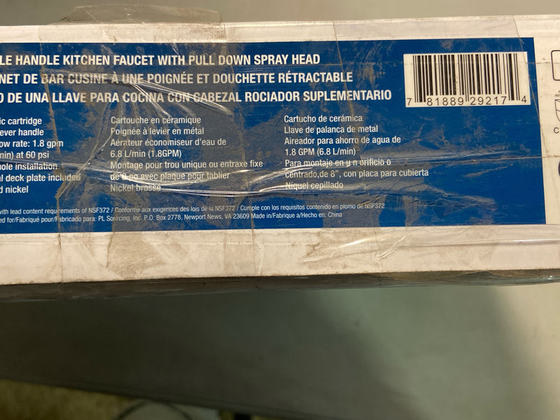 PROFLO PFXC9011 Tecopa 1.8 GPM Single Hole Pull Down Kitchen Faucet - Includes Escutcheon - Brushed Nickel