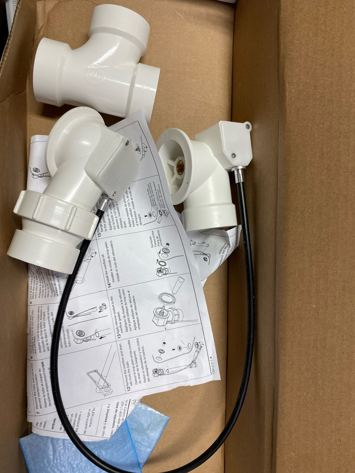Kohler K-7214-BV Clearflo 1-1/2" Tub Drain Kit - with Overflow - Less PVC - Brushed Bronze