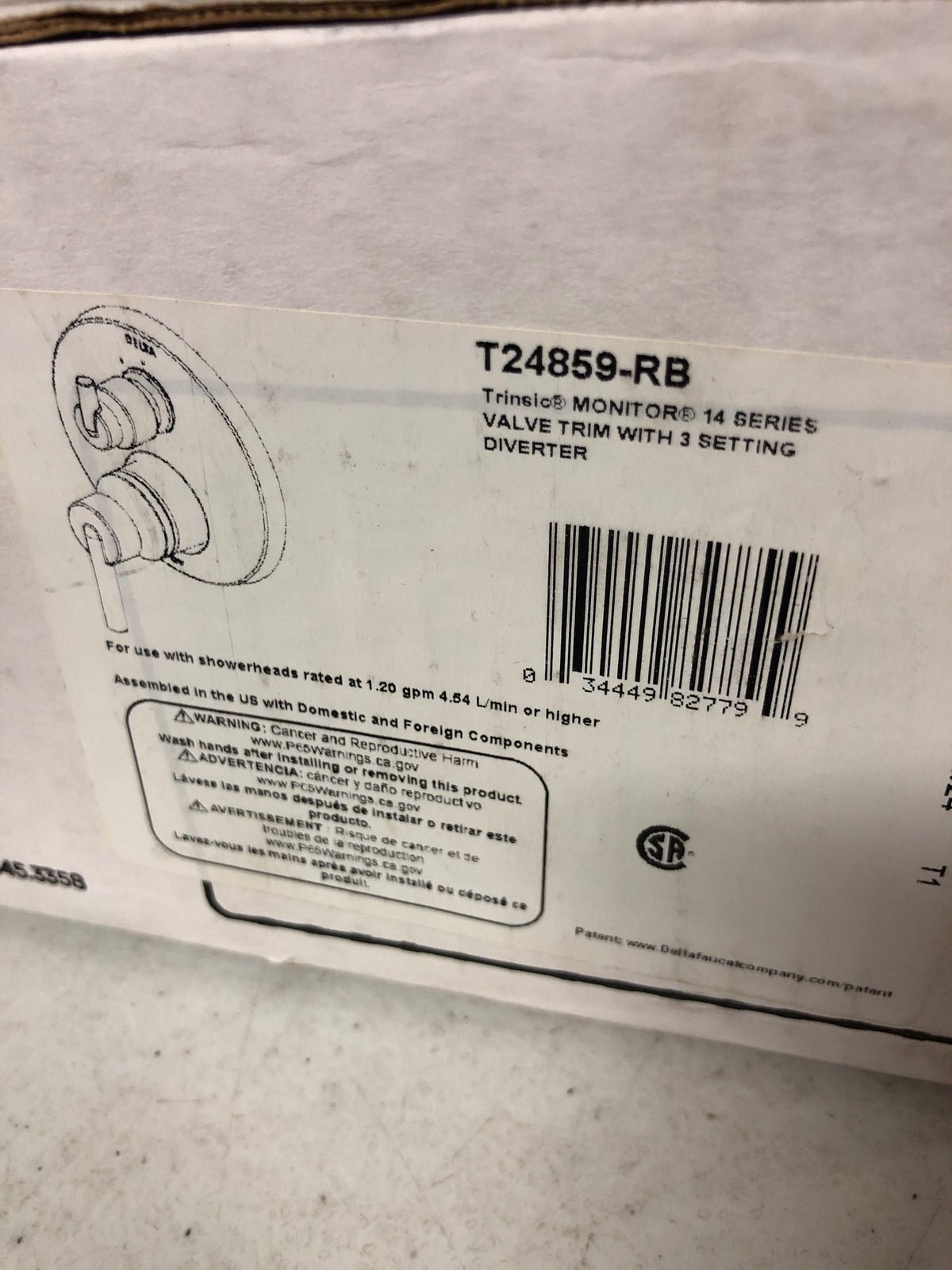 DELTA FAUCET T24859-RB, Venetian Bronze Trinsic Contemporary Monitor 14 Series Valve Trim with 3-Setting Integrated Diverter