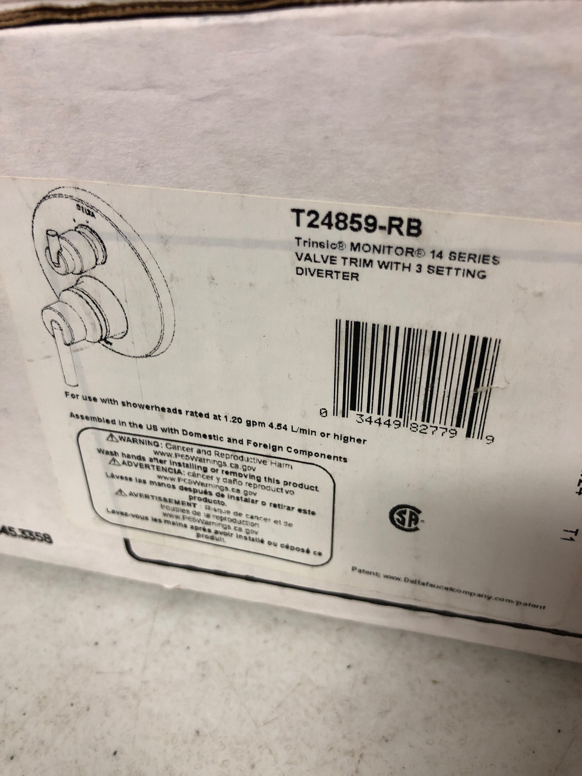 DELTA FAUCET T24859-RB, Venetian Bronze Trinsic Contemporary Monitor 14 Series Valve Trim with 3-Setting Integrated Diverter