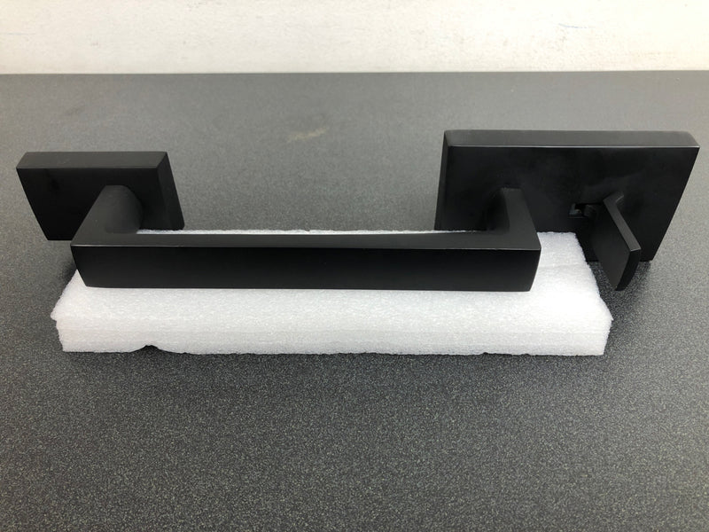 Baldwin SCLAJXSQURCSR190S La Jolla SmartKey Single Cylinder Keyed Entry Handleset with Square Lever and Contemporary Square Interior Trim from the Reserve Collection - Satin Black