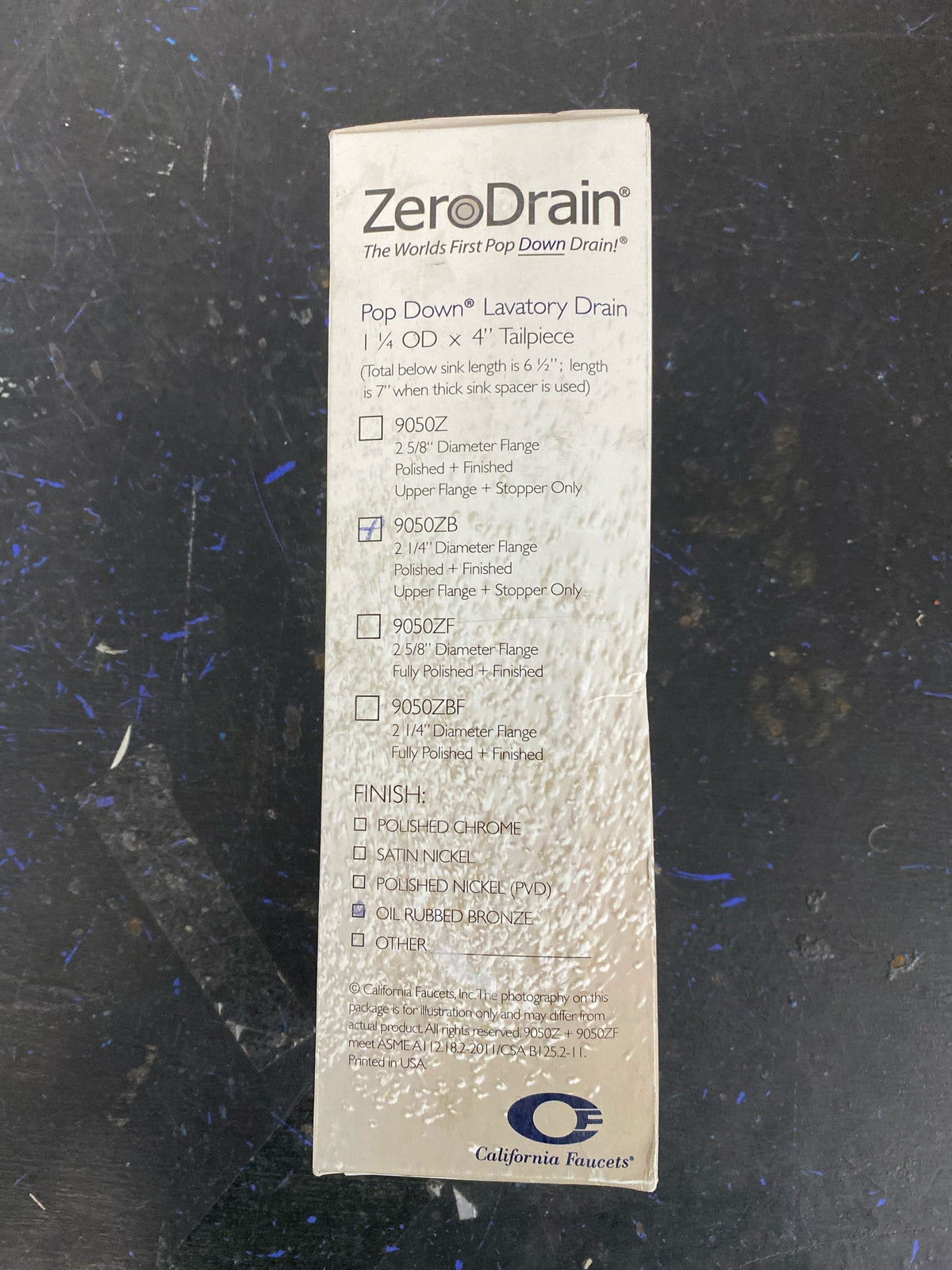 California Faucets 9050ZB-ORB ZeroDrain Pop-Down Style Lavatory Drain Assembly with 2-1/4" Diameter Flange - Oil Rubbed Bronze