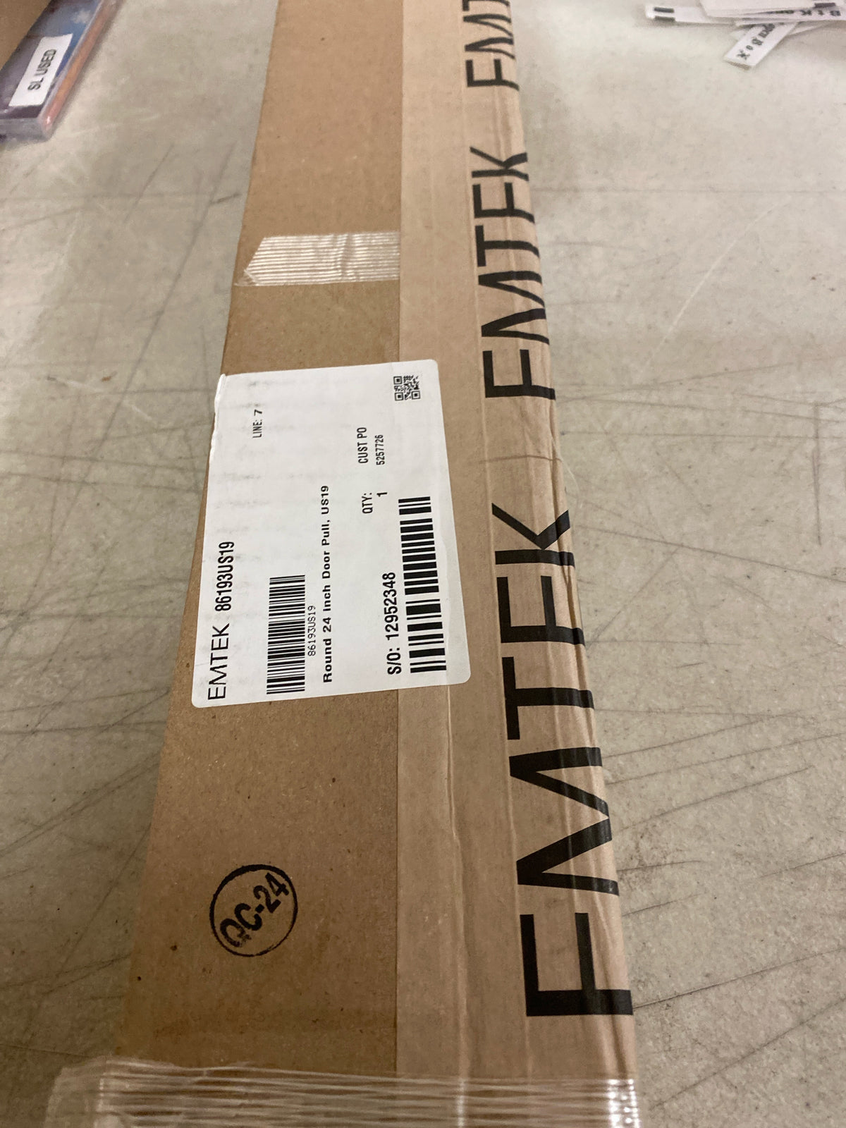 Emtek 24" Round Door Pull 86193US19 BLACK
