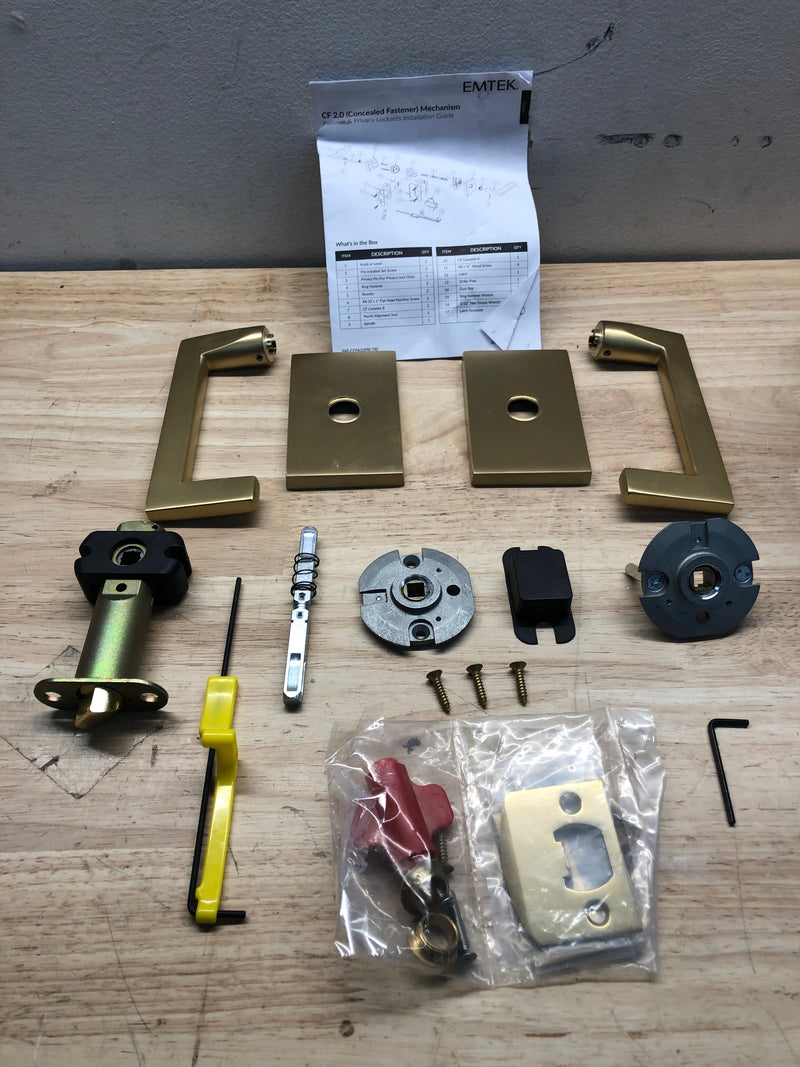 Emtek C510AGUS4 Argos Passage Brass Leverset with CF Mechanism - Satin Brass