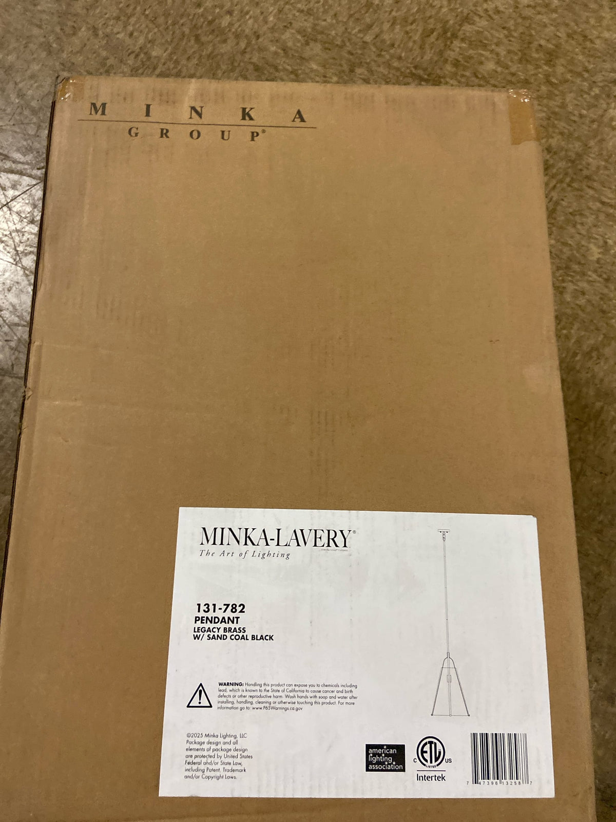 Minka Lavery 131-782 Paxos 16" Wide Pendant with Clear Glass Shade - Legacy Brass / Sand Coal
