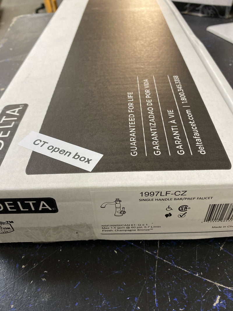 Delta 1997LF-CZ Cassidy Bar/Prep Faucet - Includes Lifetime  - Champagne Bronze