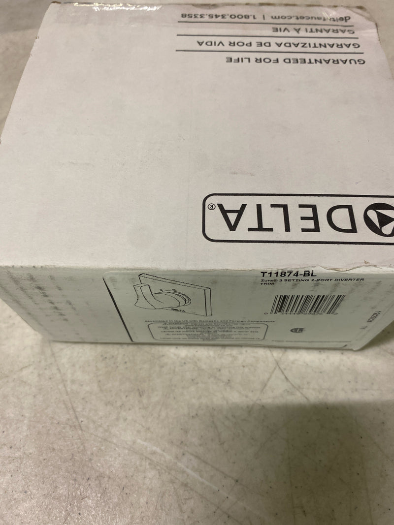 Delta T11874-BL Zura 1-Handle 3-Setting Diverter Valve Trim Kit in Matte Black (Valve Not Included)