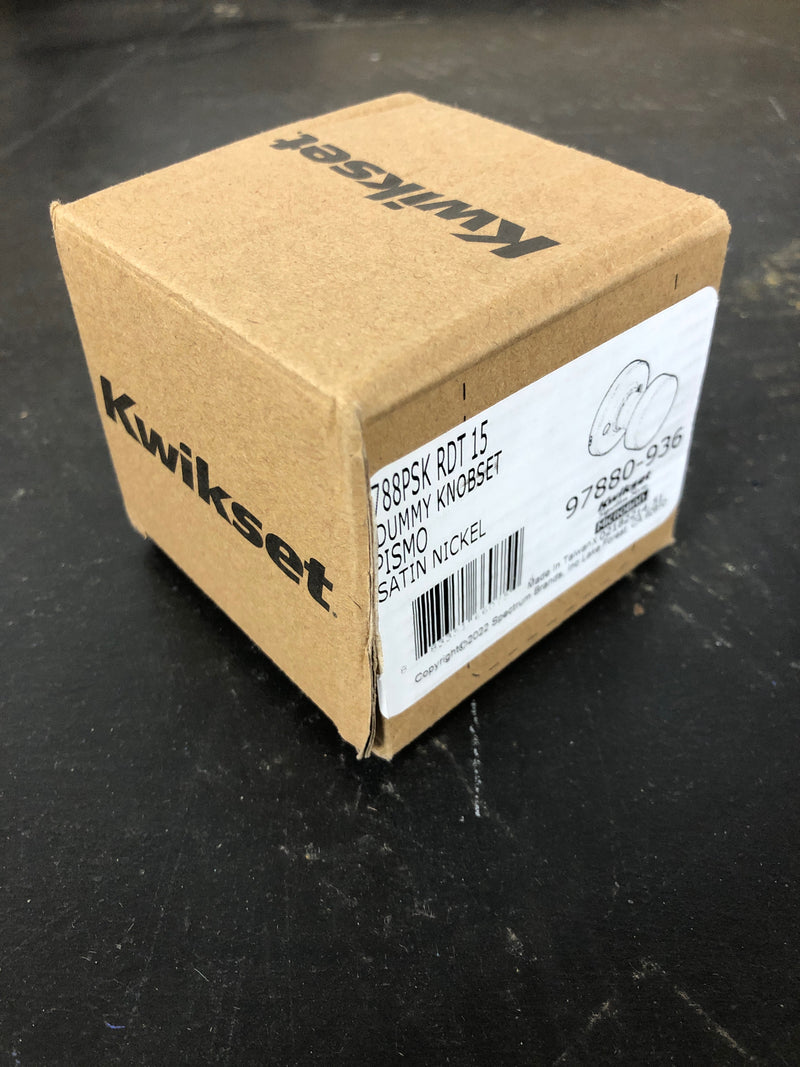 Kwikset 788PSKRDT-15 Pismo Reversible Non-Turning One-Sided Dummy Door Knob - Satin Nickel