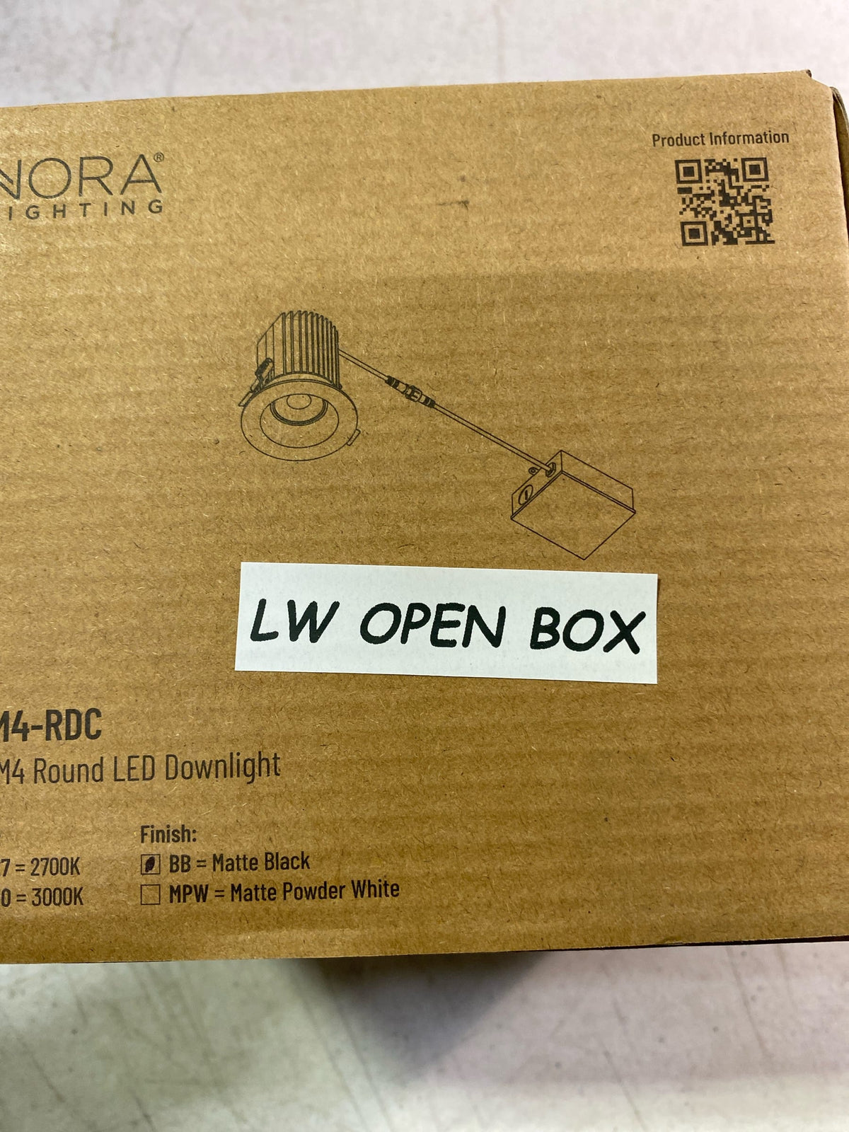 Nora Lighting NM4-RDC30BB M4 4" Canless Round Reflector 3000K LED Recessed Fixture - Airtight - Matte Black