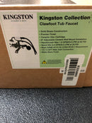Kingston Brass KS268MB Kingston Deck Mounted Clawfoot Tub Filler with Built-In Diverter - Includes Hand Shower - Matte Black