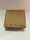 DALS Lighting CFLEDSQ06-CC-SN 6" Wide LED Flush Mount Square Outdoor Ceiling Fixture - Satin Nickel