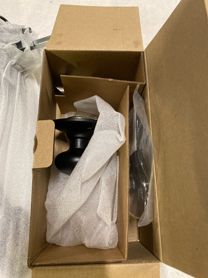 Schlage FE285 G PLY 622 Plymouth Matte Black Door Handleset Grip with Plymouth Door Knob