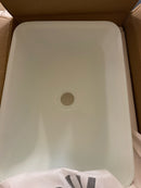 Vigo VG07114 Sottile 18" L x 13" W x 4" H Rectangular Glass Vessel Bathroom Sink - White MatteShell