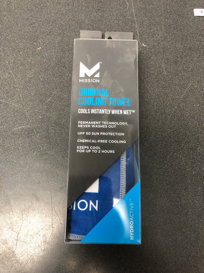 MISSION Original Cooling Towel, Mission Blue - Soft, Durable Microfiber - Cools Up to 2 Hours - UPF 50 Sun Protection - Machine Washable