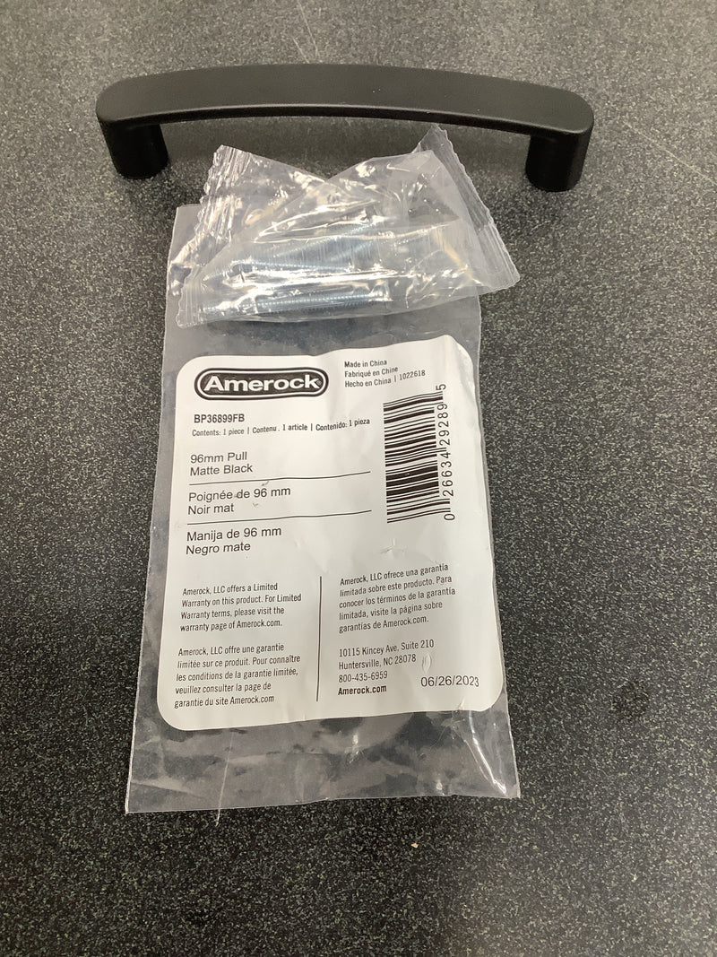 Amerock BP36899FB Rift 3-3/4 Inch Center to Center Handle Cabinet Pull - Matte Black