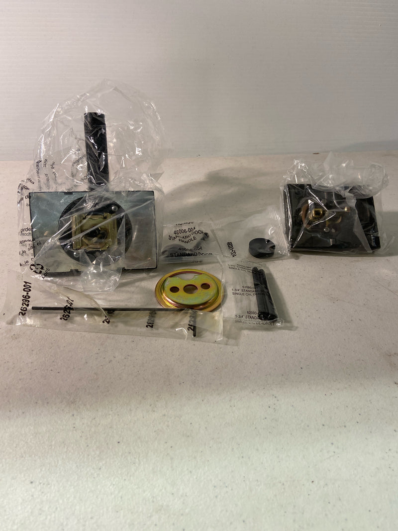 Kwikset 971PVLRCT-514 Prava Lever Keyed Entry Interior Pack with Rectangle Rose for Handlesets - Matte Black