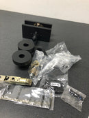 Baldwin ENCONCFR190 Contemporary Single Cylinder Keyed Entry Door Knob Set with 5 Inch Rectangle Rose from the Reserve Collection - Satin Black