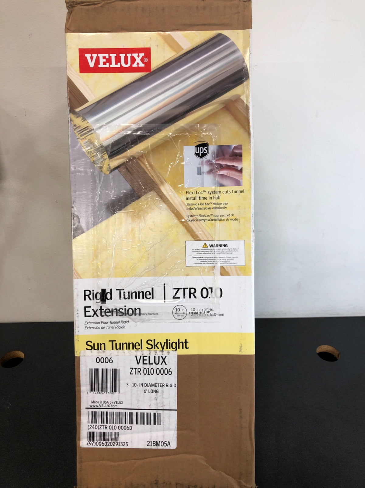 Velux 6 Foot Long Tunnel Extension for Velux 10 Inch Diameter Tubular Skylights