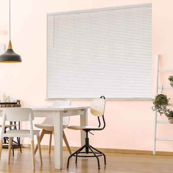 Hampton bay 10793478353194 White Cordless Room Darkening 1 in. Vinyl Mini Blind for Window or Door - 44 in. W x 72 in. L