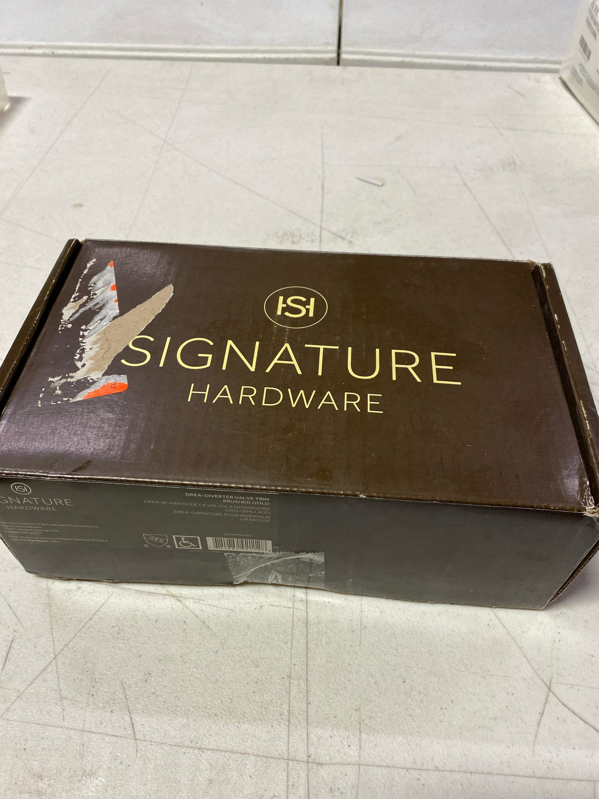 Signature Hardware 953921 Drea 6 Function Diverter Valve Trim Only with Single Lever Handle - Less Rough In - Brushed Gold