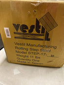 Vestil STEP-17-BK Steel Rolling Step Stool 17 In. Top Step Height 500 Lb. Capacity Black