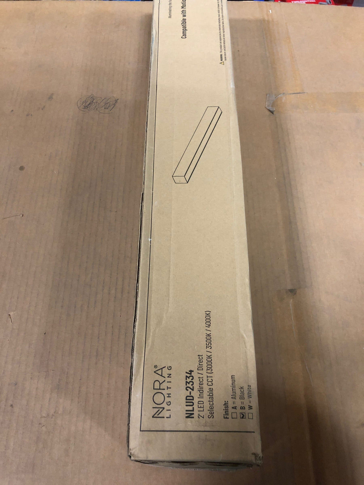 Nora Lighting NLUD-2334B 2 ft Selectable CCT 9-30W & 1058-3527 lm L-LineIndirect & Direct Linear LED - Black